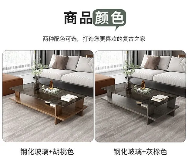 Modern Minimalist Coffee Table for Living Room Home Office - Small Apartment Tempered Glass Nordic Style Tea Table showcase 6