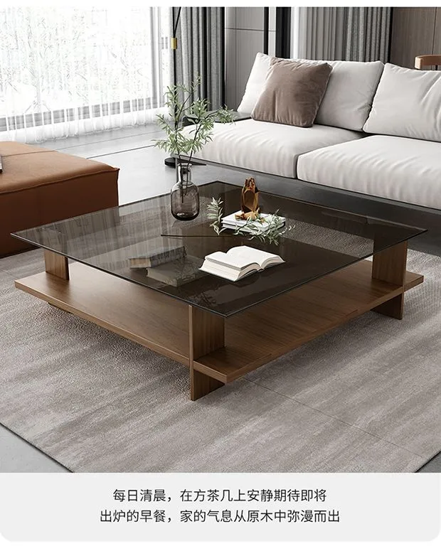 Modern Minimalist Coffee Table for Living Room Home Office - Small Apartment Tempered Glass Nordic Style Tea Table showcase 8
