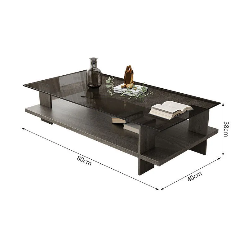 Modern Minimalist Coffee Table for Living Room Home Office - Small Apartment Tempered Glass Nordic Style Tea Table thumbnail 6