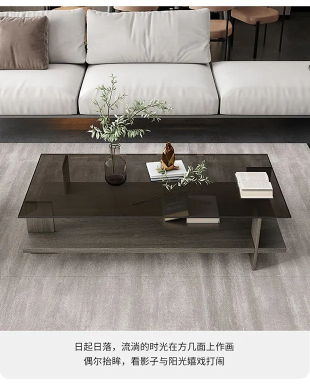 Modern Minimalist Coffee Table for Living Room Home Office - Small Apartment Tempered Glass Nordic Style Tea Table showcase 9