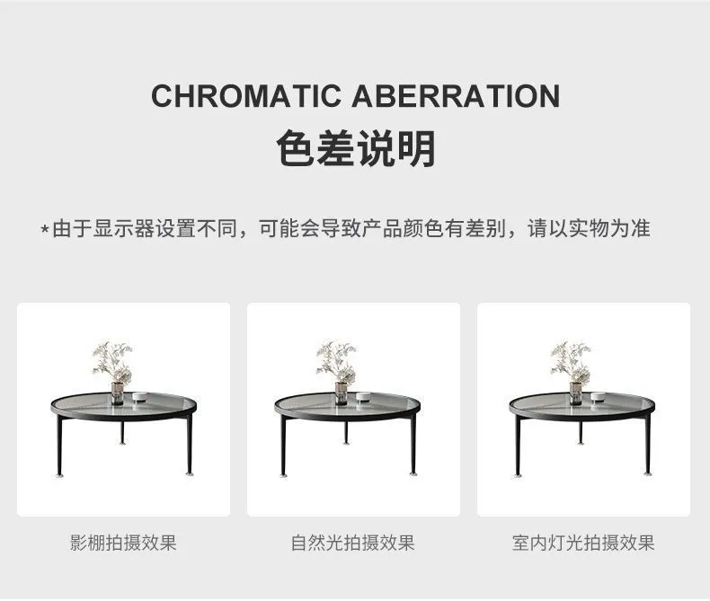 Round Glass Coffee Table for Living Room Small Apartment Balcony Cream Style Side Table Hotel Apartment Table showcase 9