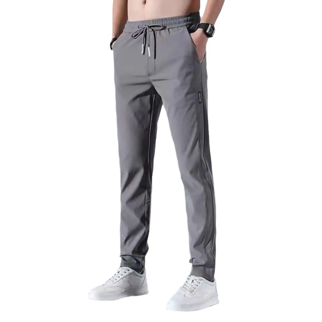 Men's Fleece Lined Sports Pants - Slim Fit Straight Leg Casual Trousers for Autumn Winter - Warm, Comfortable, and Stylish Activewear thumbnail 5