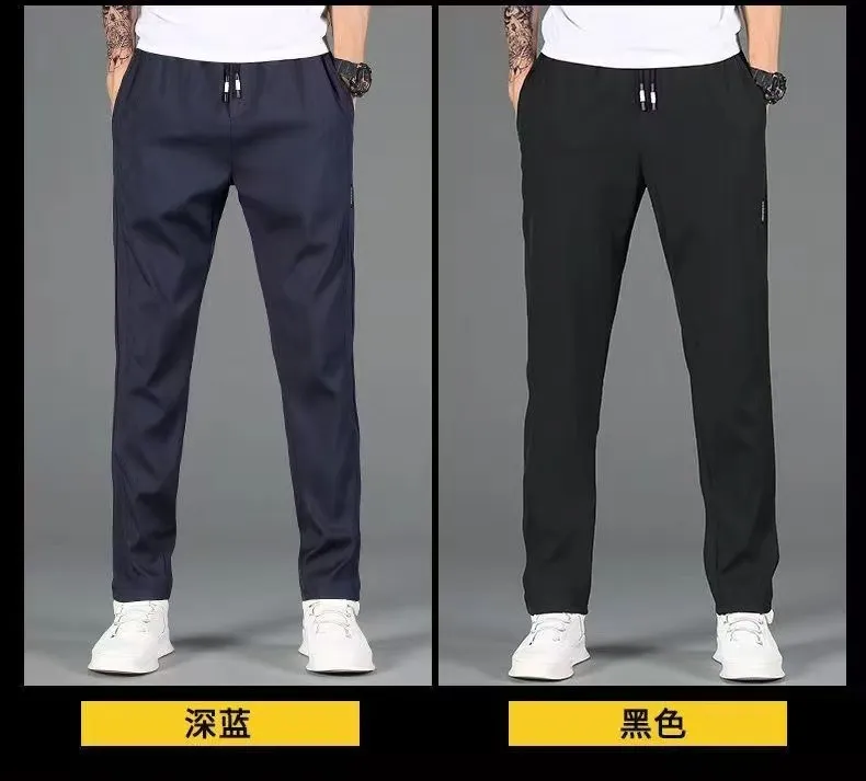 Men's Fleece Lined Sports Pants - Slim Fit Straight Leg Casual Trousers for Autumn Winter - Warm, Comfortable, and Stylish Activewear showcase 2