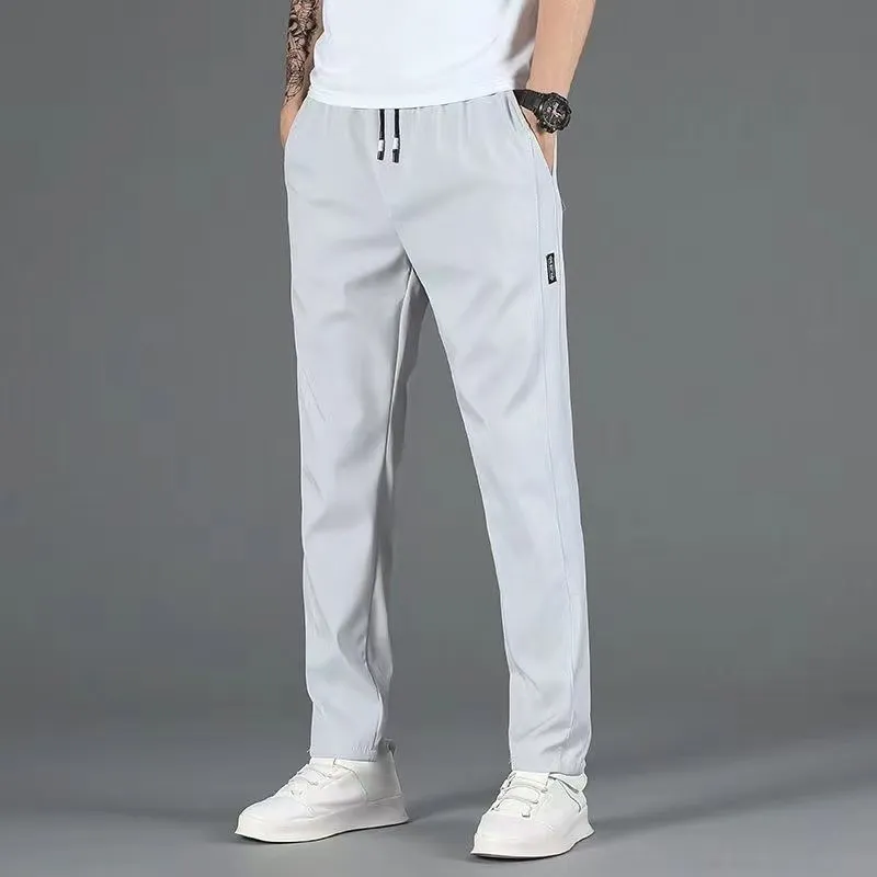 Men's Fleece Lined Sports Pants - Slim Fit Straight Leg Casual Trousers for Autumn Winter - Warm, Comfortable, and Stylish Activewear thumbnail 3