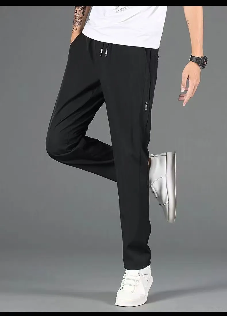 Men's Fleece Lined Sports Pants - Slim Fit Straight Leg Casual Trousers for Autumn Winter - Warm, Comfortable, and Stylish Activewear showcase 5