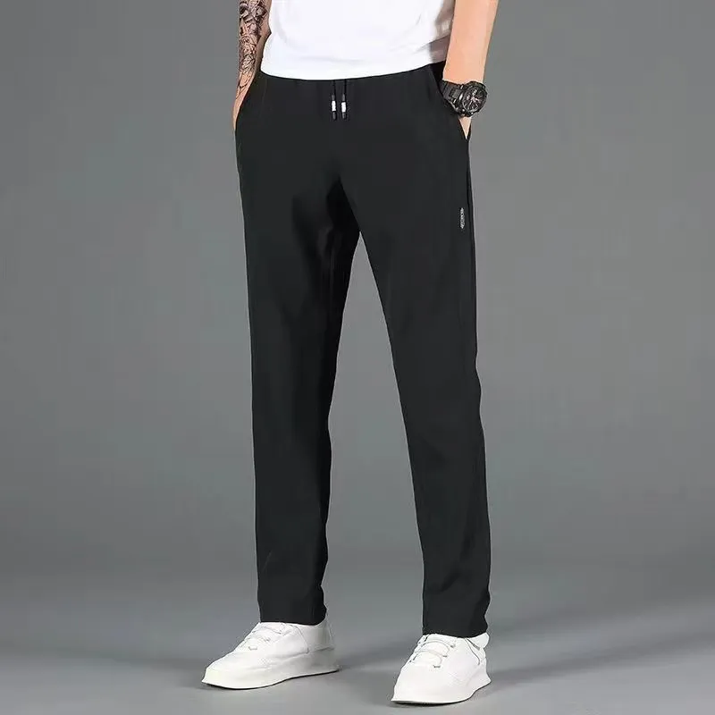 Men's Fleece Lined Sports Pants - Slim Fit Straight Leg Casual Trousers for Autumn Winter - Warm, Comfortable, and Stylish Activewear thumbnail 6