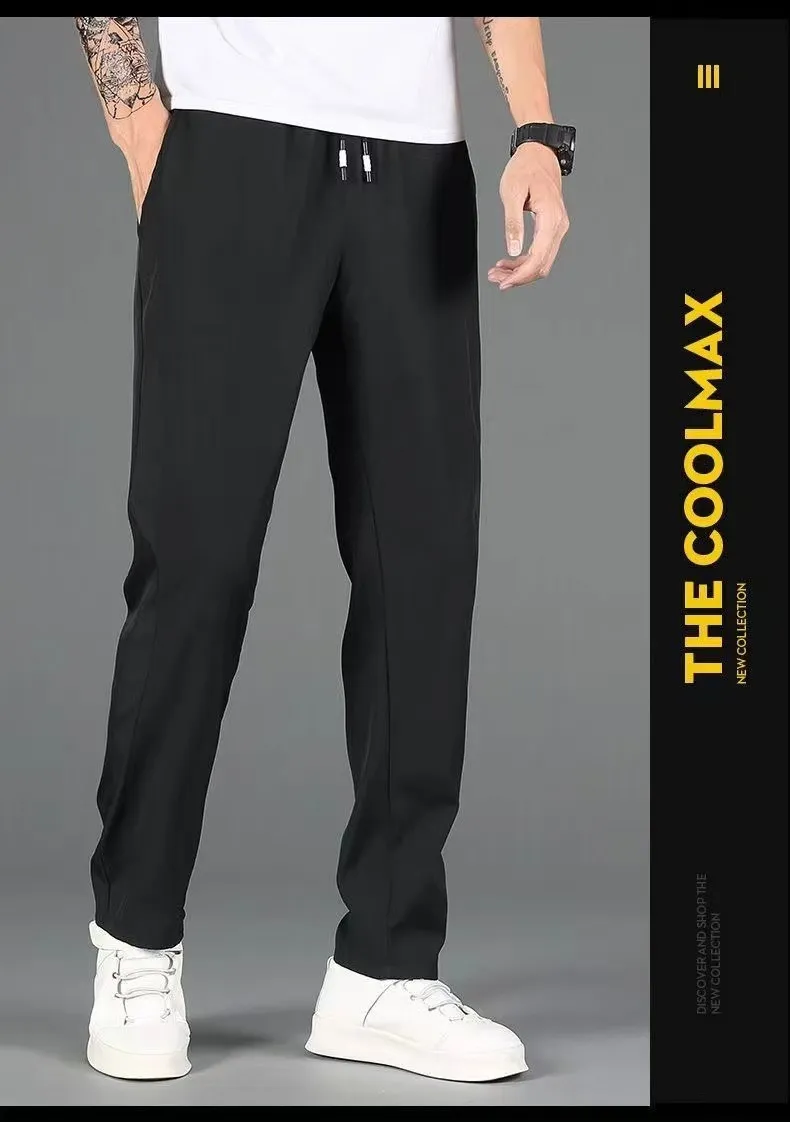 Men's Fleece Lined Sports Pants - Slim Fit Straight Leg Casual Trousers for Autumn Winter - Warm, Comfortable, and Stylish Activewear showcase 4