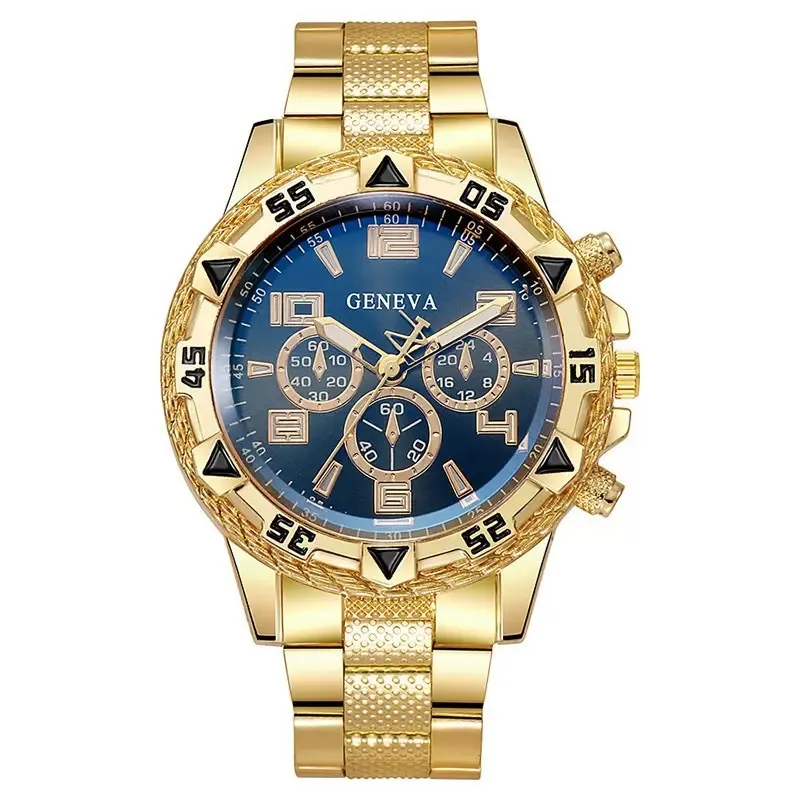 Men's Business Quartz Watch with Blue Light Glass, Stainless Steel Band, Multi-Function Digital Scale, and Three-Eye Design - Wholesale Available thumbnail 5