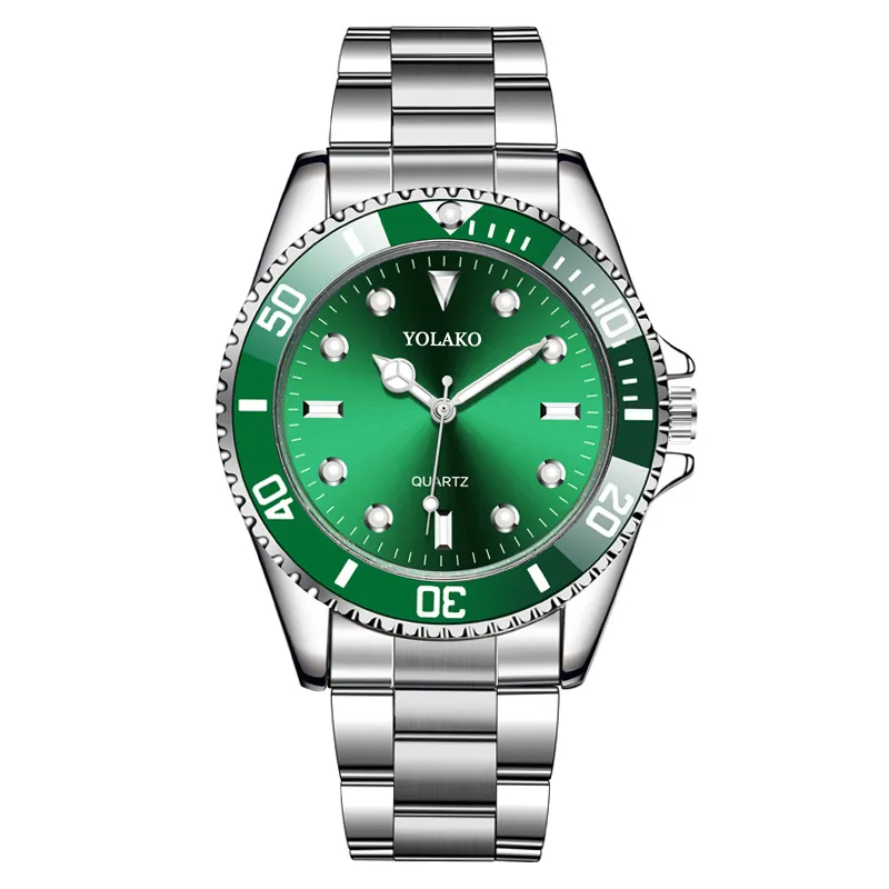 Men's Fashion Green Water Ghost Watch - Stainless Steel Strap Quartz Wristwatch - Stylish Analog Timepiece for Men thumbnail 1