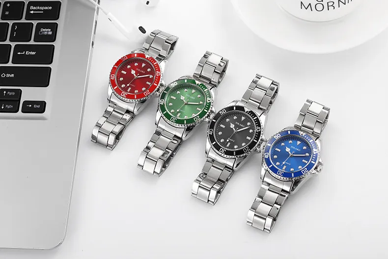 Men's Fashion Green Water Ghost Watch - Stainless Steel Strap Quartz Wristwatch - Stylish Analog Timepiece for Men showcase 7