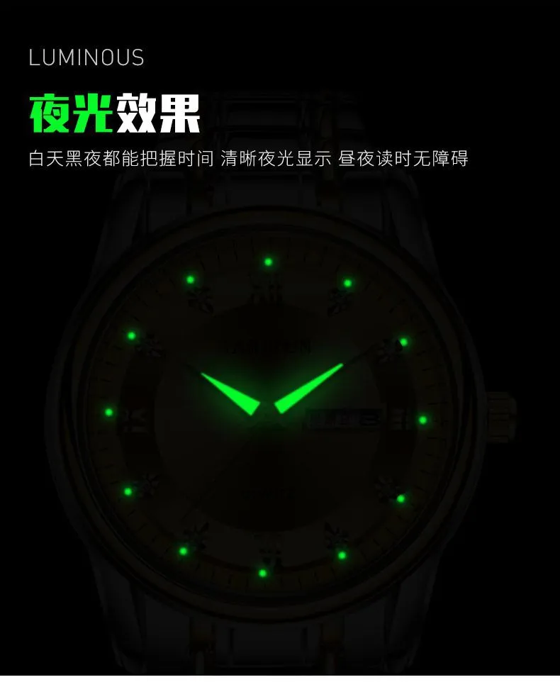 WALIS Swiss Men's Watch Large Digital Display Waterproof Quartz Wristwatch for Middle-Aged and Elderly Men showcase 8