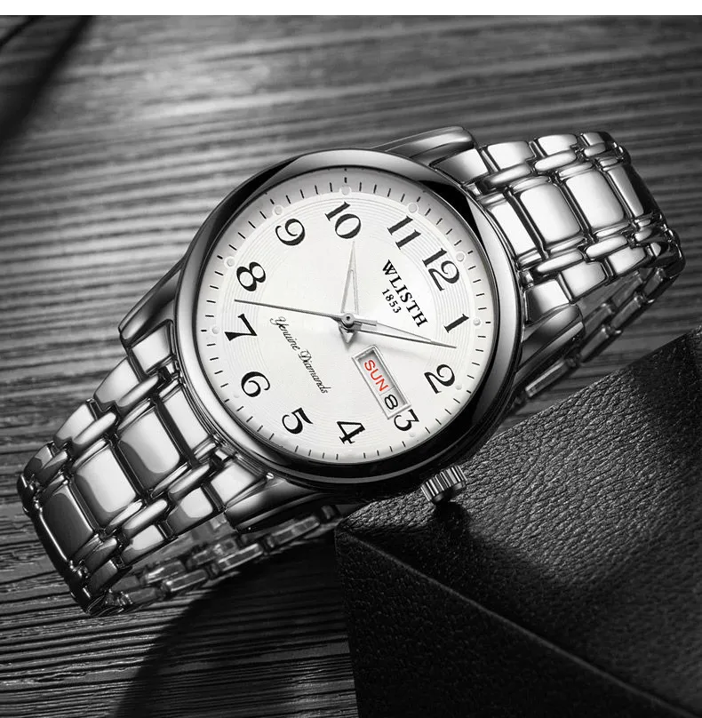 WALIS Swiss Men's Watch Large Digital Display Waterproof Quartz Wristwatch for Middle-Aged and Elderly Men showcase 13