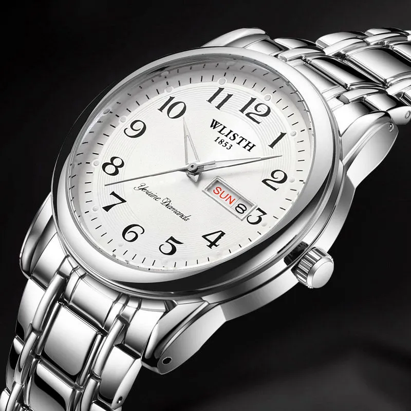WALIS Swiss Men's Watch Large Digital Display Waterproof Quartz Wristwatch for Middle-Aged and Elderly Men showcase 16
