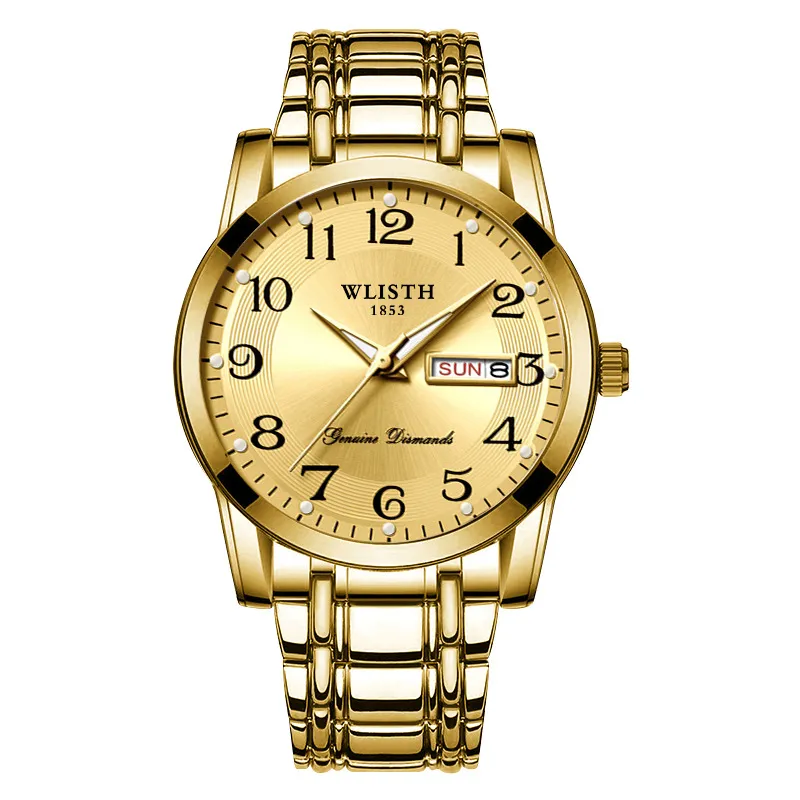 WALIS Swiss Men's Watch Large Digital Display Waterproof Quartz Wristwatch for Middle-Aged and Elderly Men thumbnail 5
