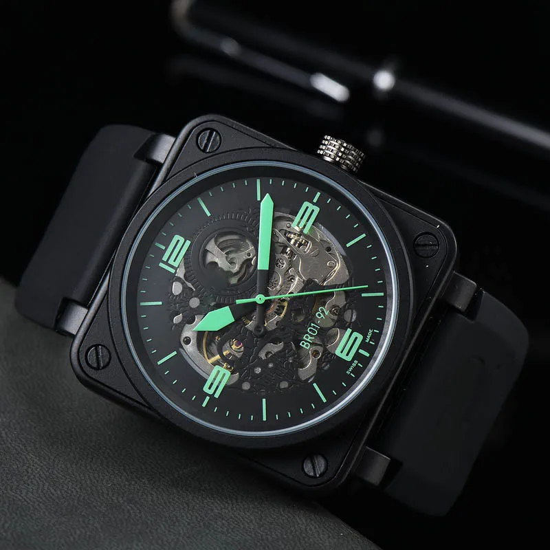 Men's Luxury Automatic Mechanical Watch - Hollow Design, Stainless Steel Wristwatch, Fashionable Business Style, High Quality Timepiece for Men thumbnail 1