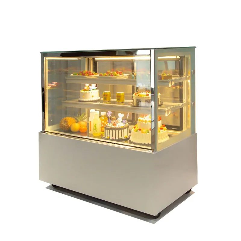 Commercial Cake Display Refrigerator - Arc Shaped Pastry Dessert Showcase Freezer for Mousse, Cooked Food, Air-Cooled Preservation - Bakery & Restaurant Equipment thumbnail 4