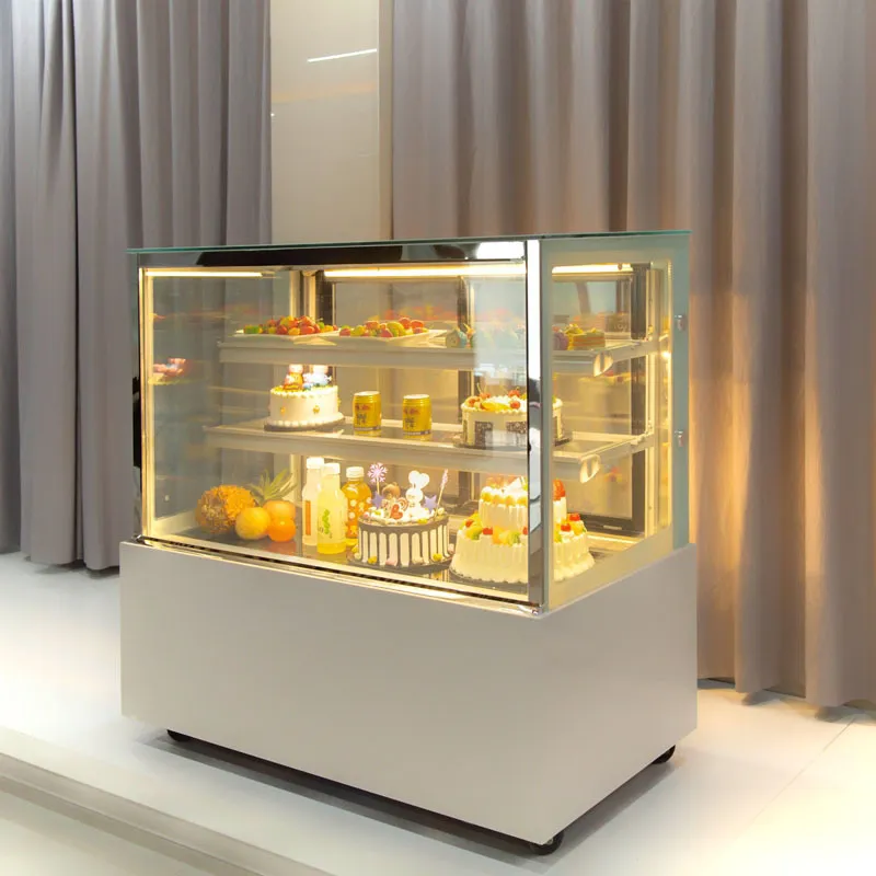 Commercial Cake Display Refrigerator - Arc Shaped Pastry Dessert Showcase Freezer for Mousse, Cooked Food, Air-Cooled Preservation - Bakery & Restaurant Equipment thumbnail 2
