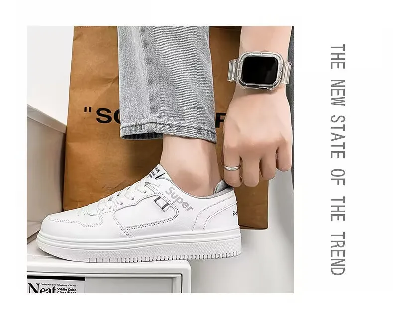 Men's White Sneakers Trendy Casual Shoes 2024 - Lightweight Running Shoes for Teenagers & College Students - Comfortable Fashion Sneakers for Men showcase 11