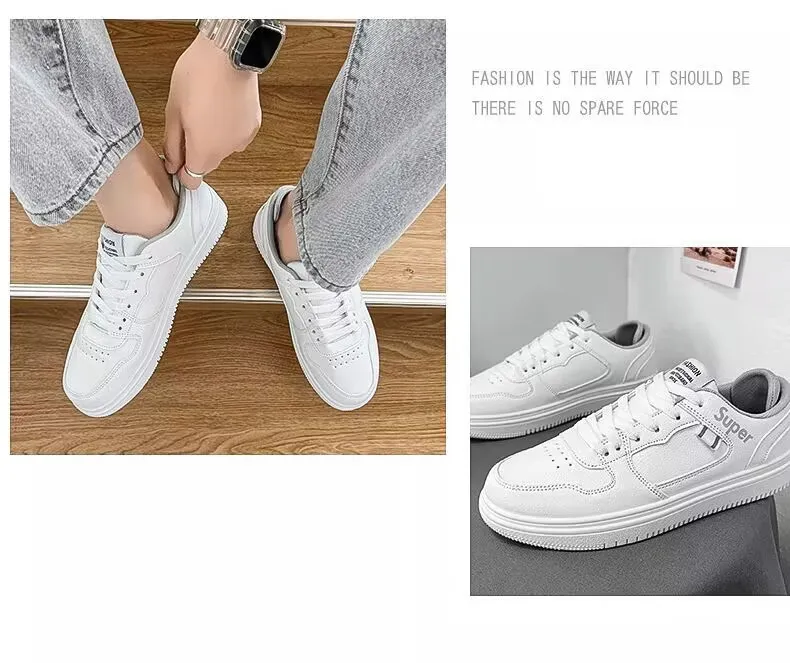 Men's White Sneakers Trendy Casual Shoes 2024 - Lightweight Running Shoes for Teenagers & College Students - Comfortable Fashion Sneakers for Men showcase 13