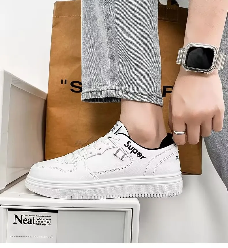 Men's White Sneakers Trendy Casual Shoes 2024 - Lightweight Running Shoes for Teenagers & College Students - Comfortable Fashion Sneakers for Men showcase 1