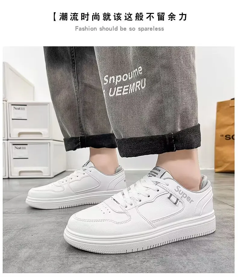 Men's White Sneakers Trendy Casual Shoes 2024 - Lightweight Running Shoes for Teenagers & College Students - Comfortable Fashion Sneakers for Men showcase 14