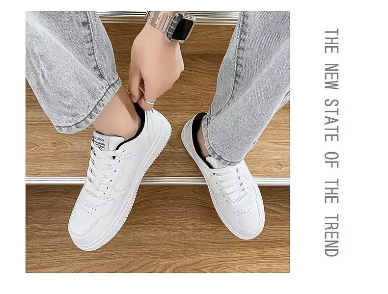 Men's White Sneakers Trendy Casual Shoes 2024 - Lightweight Running Shoes for Teenagers & College Students - Comfortable Fashion Sneakers for Men showcase 8