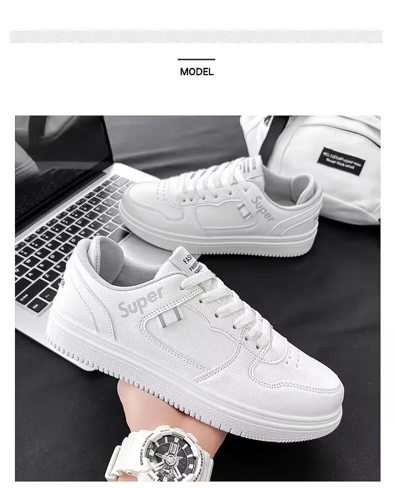 Men's White Sneakers Trendy Casual Shoes 2024 - Lightweight Running Shoes for Teenagers & College Students - Comfortable Fashion Sneakers for Men showcase 16