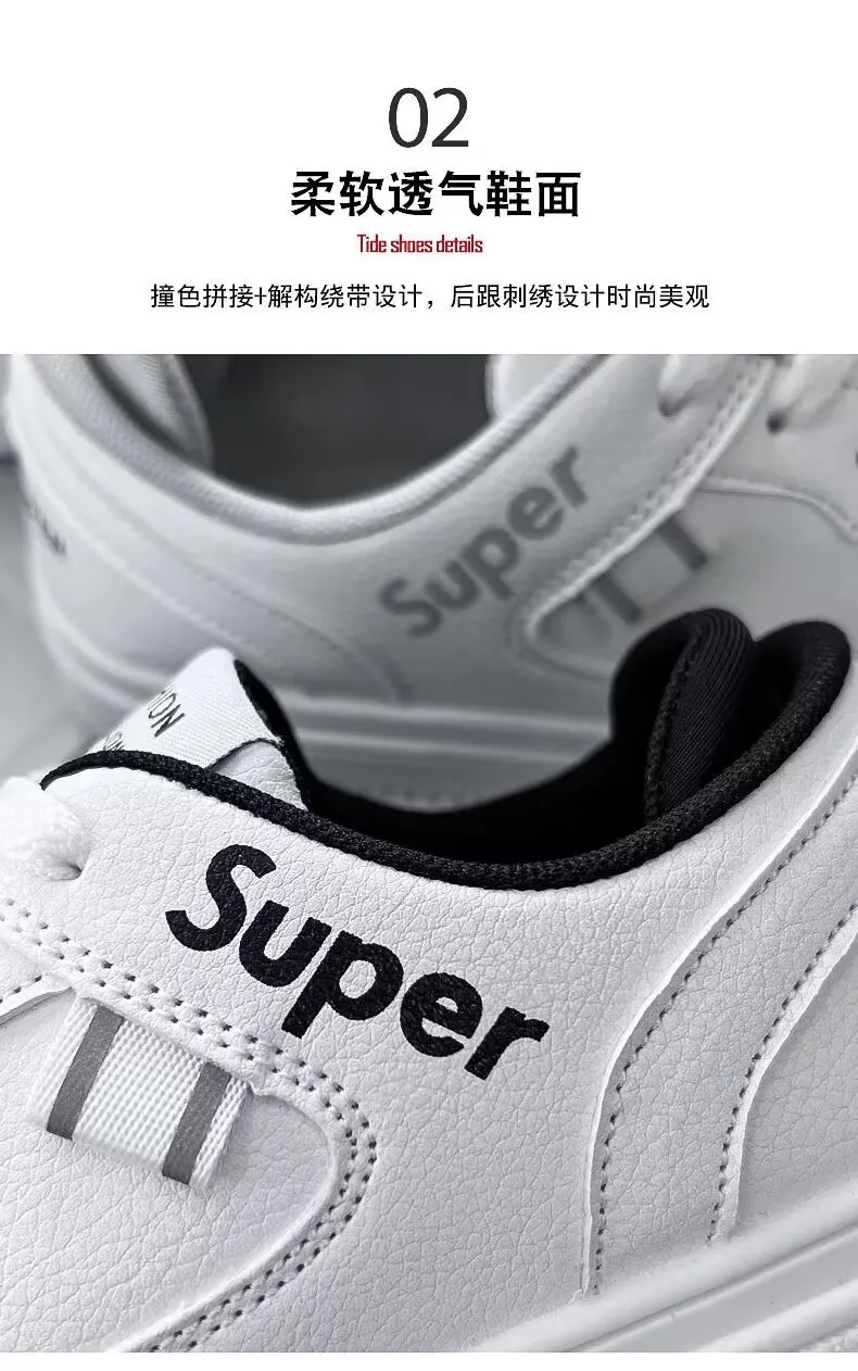 Men's White Sneakers Trendy Casual Shoes 2024 - Lightweight Running Shoes for Teenagers & College Students - Comfortable Fashion Sneakers for Men showcase 5