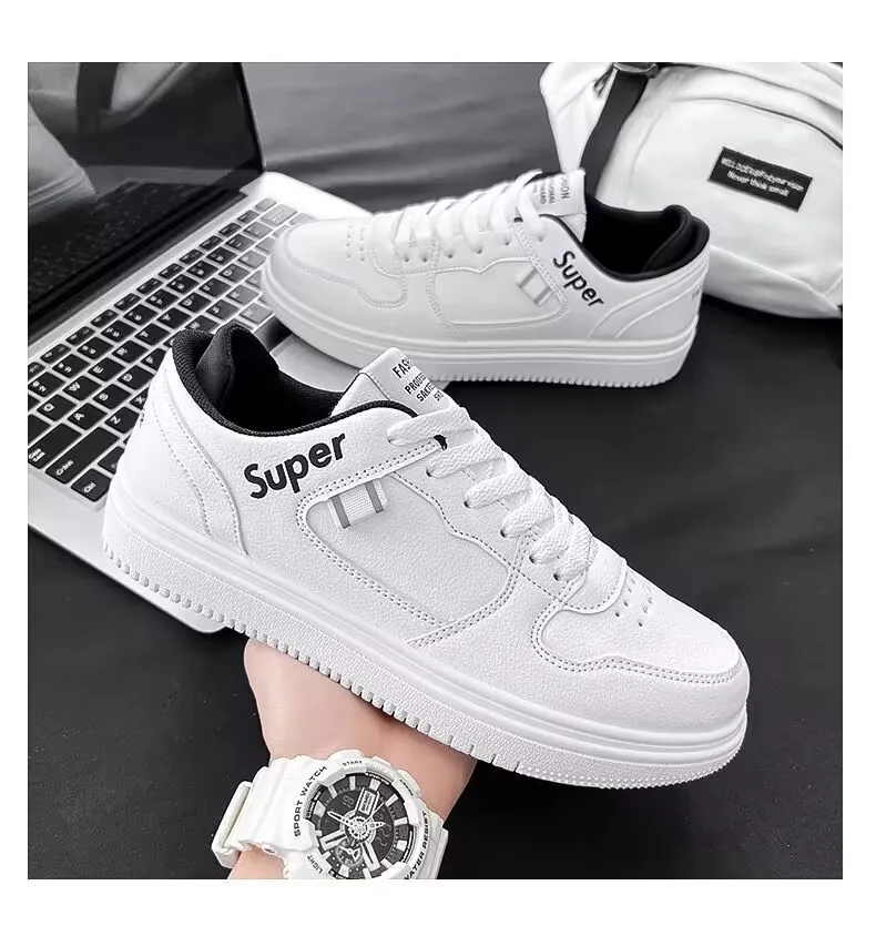 Men's White Sneakers Trendy Casual Shoes 2024 - Lightweight Running Shoes for Teenagers & College Students - Comfortable Fashion Sneakers for Men showcase 10