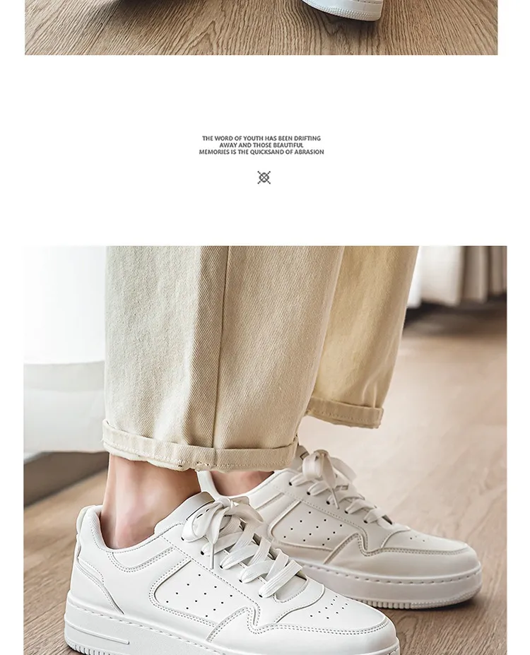 Trendy White Sneakers for Students - 2026 Spring Collection, Breathable Low-Top Sports Casual Shoes with Thick Soles for Teenagers, Versatile Fashion showcase 7