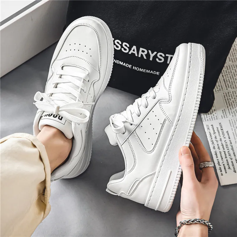 Trendy White Sneakers for Students - 2026 Spring Collection, Breathable Low-Top Sports Casual Shoes with Thick Soles for Teenagers, Versatile Fashion thumbnail 4
