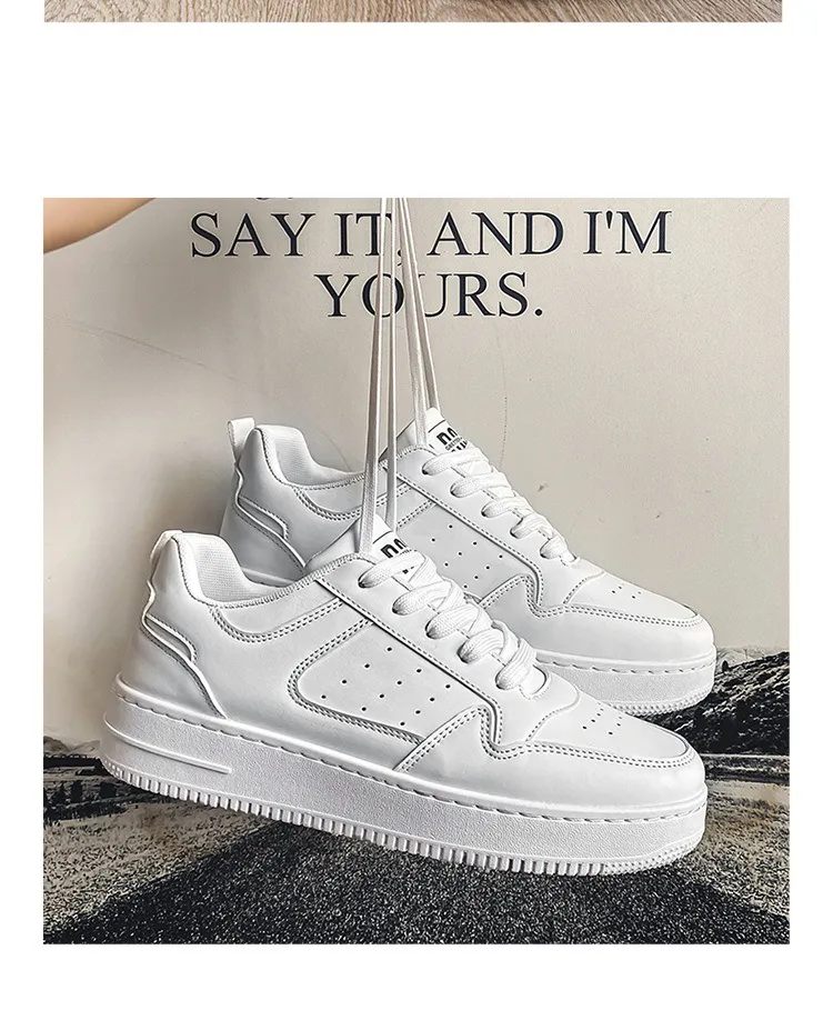 Trendy White Sneakers for Students - 2026 Spring Collection, Breathable Low-Top Sports Casual Shoes with Thick Soles for Teenagers, Versatile Fashion showcase 9