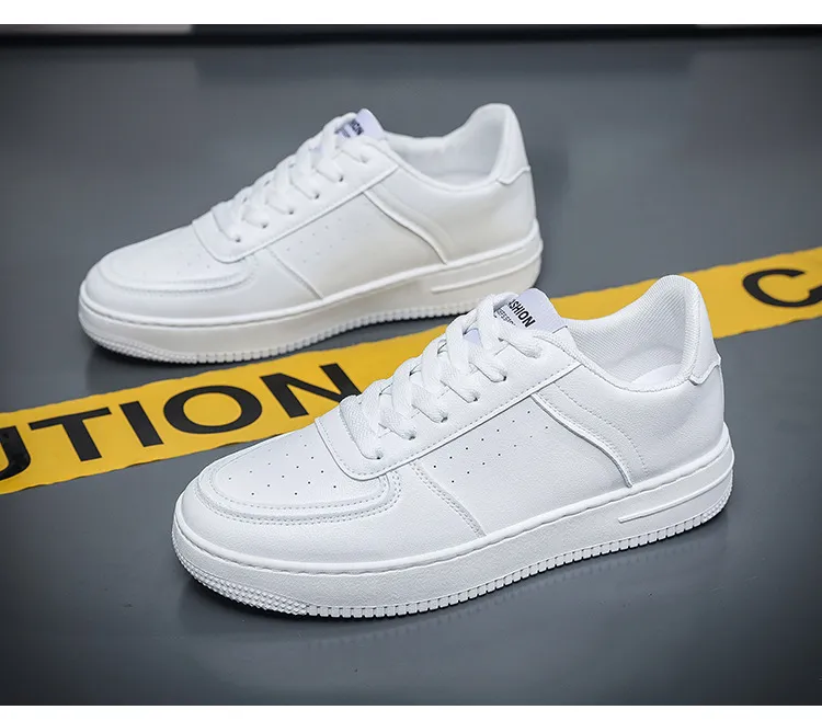Men's Breathable White Sneakers - Korean Style Trendy Versatile Thick-Soled Sports Leisure Shoes for Male Students Spring Fashion showcase 13