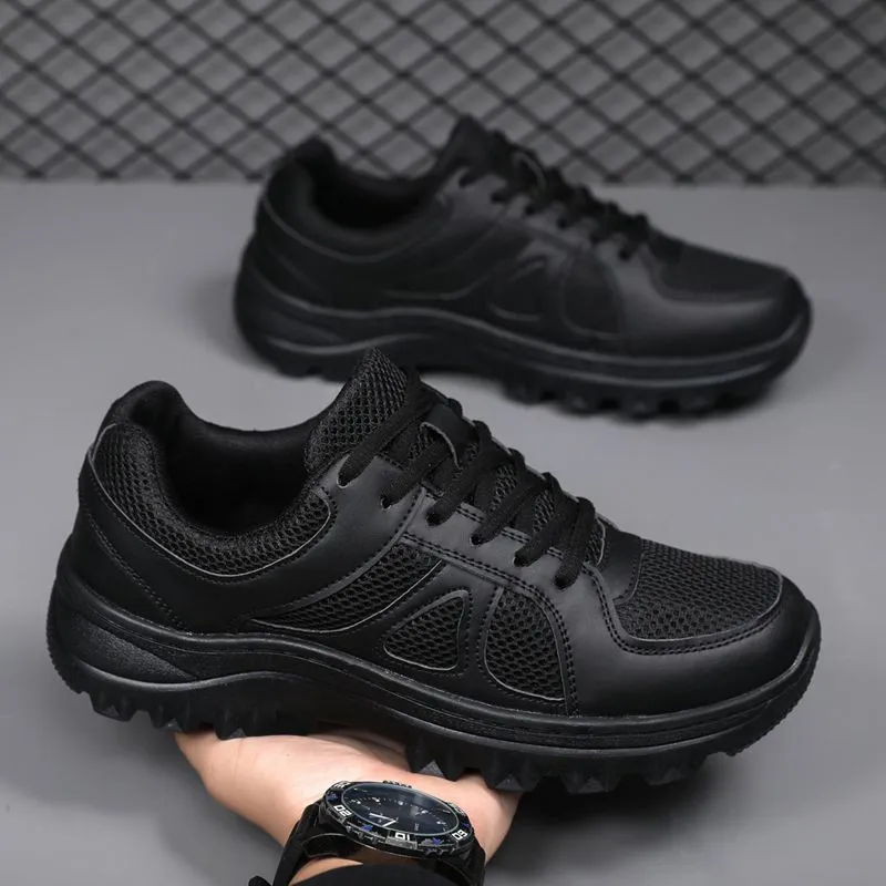 Men's Mesh Training Shoes Lightweight Breathable Versatile Casual Sneakers Black Hollow Round Toe Sports Shoes for Gym Running Walking thumbnail 4