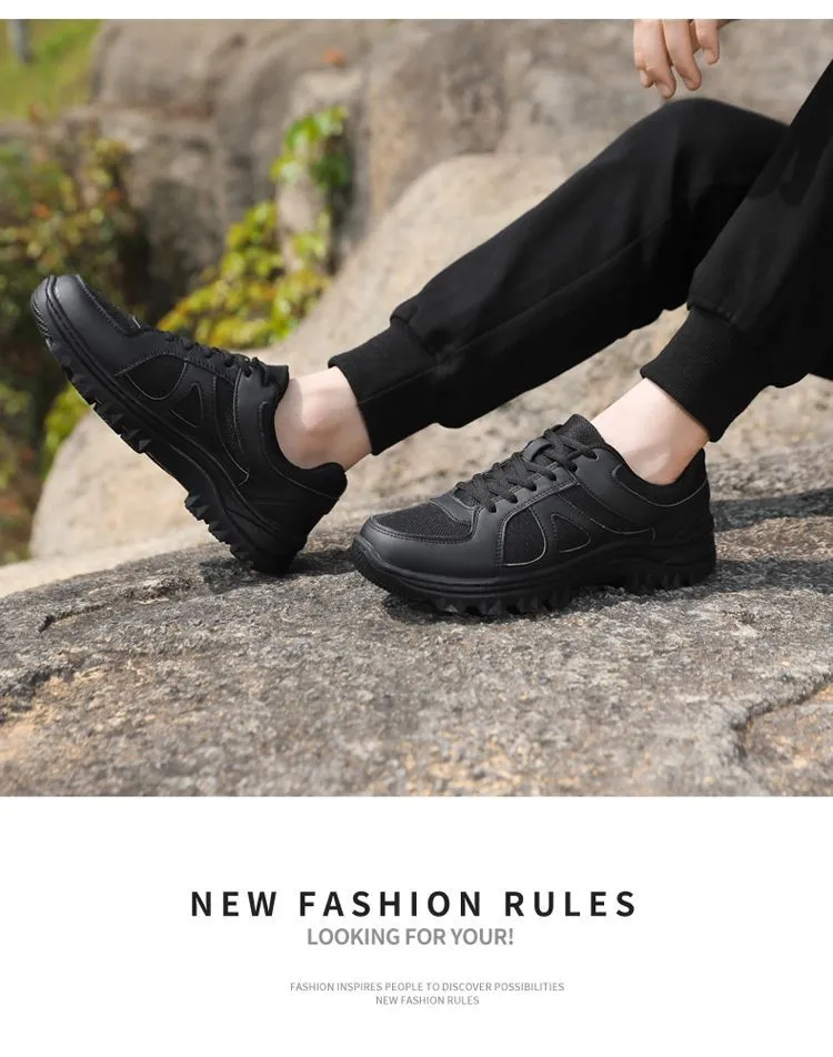 Men's Mesh Training Shoes Lightweight Breathable Versatile Casual Sneakers Black Hollow Round Toe Sports Shoes for Gym Running Walking showcase 9