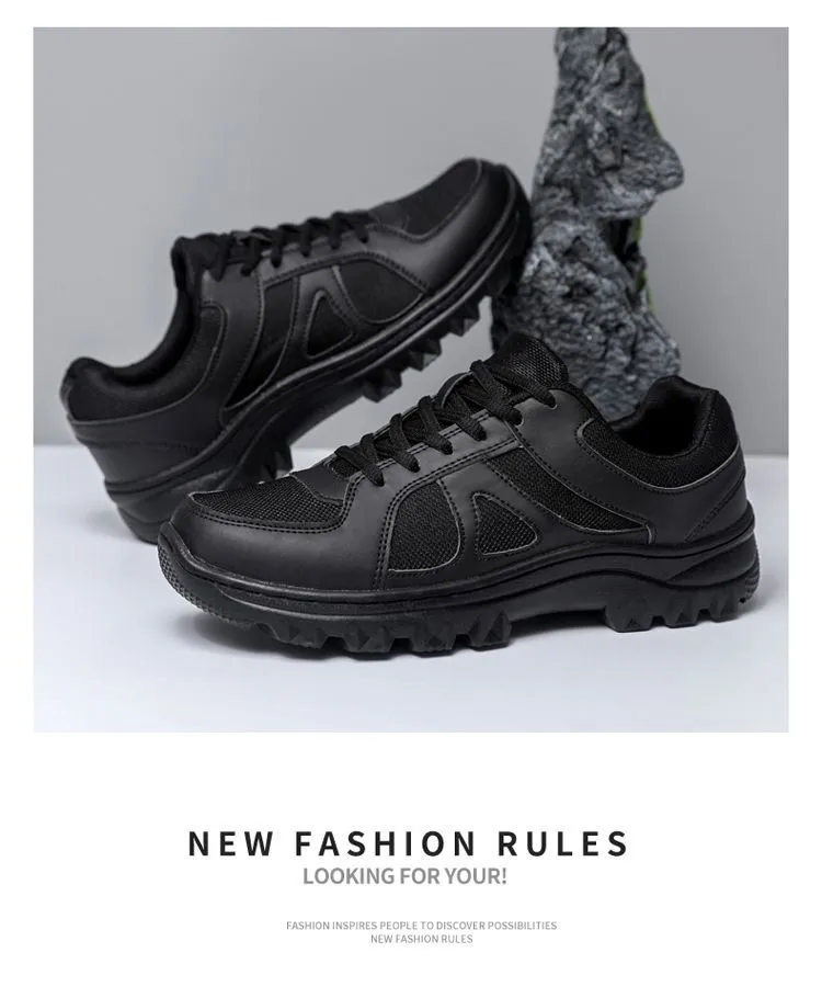 Men's Mesh Training Shoes Lightweight Breathable Versatile Casual Sneakers Black Hollow Round Toe Sports Shoes for Gym Running Walking showcase 11