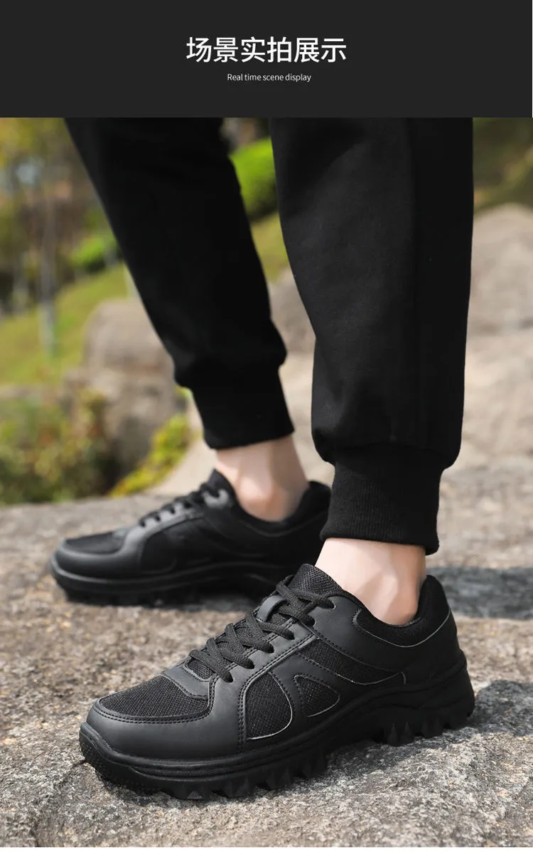 Men's Mesh Training Shoes Lightweight Breathable Versatile Casual Sneakers Black Hollow Round Toe Sports Shoes for Gym Running Walking showcase 6