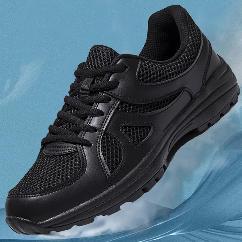 Men's Mesh Training Shoes Lightweight Breathable Versatile Casual Sneakers Black Hollow Round Toe Sports Shoes for Gym Running Walking thumbnail 2