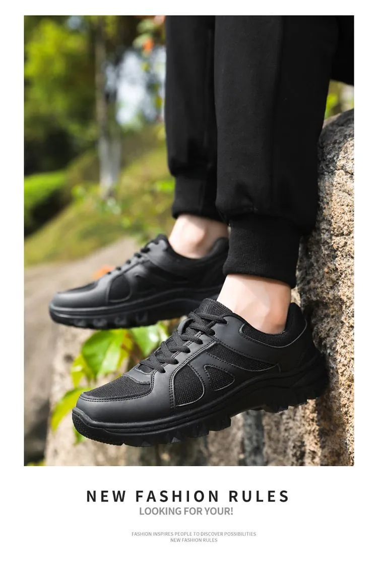 Men's Mesh Training Shoes Lightweight Breathable Versatile Casual Sneakers Black Hollow Round Toe Sports Shoes for Gym Running Walking showcase 7