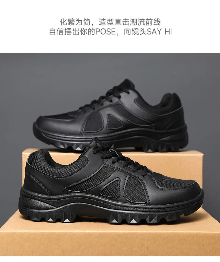 Men's Mesh Training Shoes Lightweight Breathable Versatile Casual Sneakers Black Hollow Round Toe Sports Shoes for Gym Running Walking showcase 5