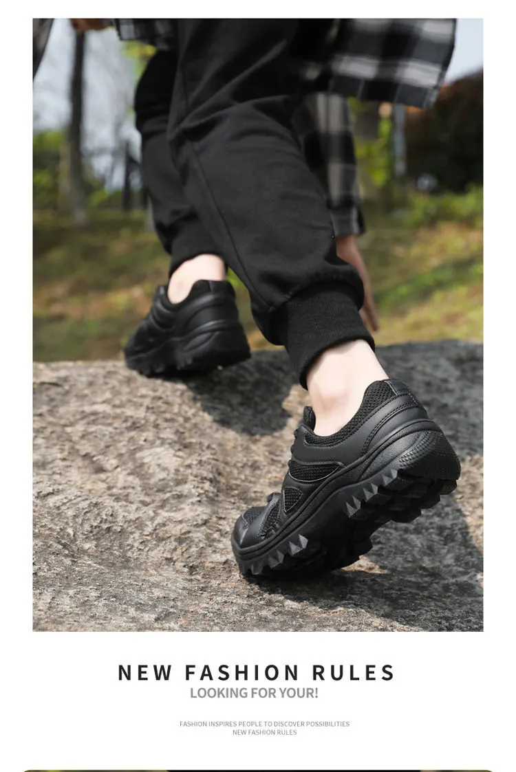 Men's Mesh Training Shoes Lightweight Breathable Versatile Casual Sneakers Black Hollow Round Toe Sports Shoes for Gym Running Walking showcase 13