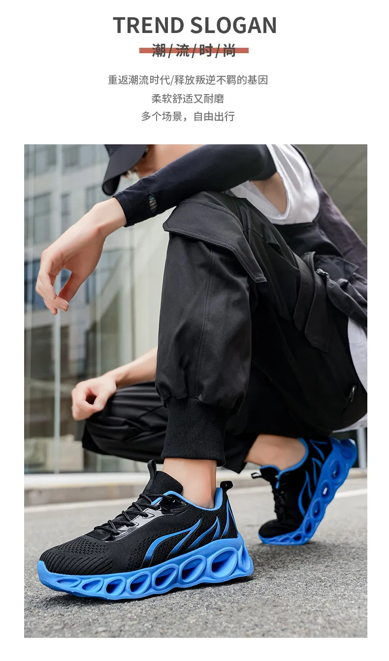 Men's Flame Sneakers Plus Size 46-48, Sports Casual Shoes for Couples, All-Match Fashionable Footwear for Men, Comfortable and Stylish showcase 10