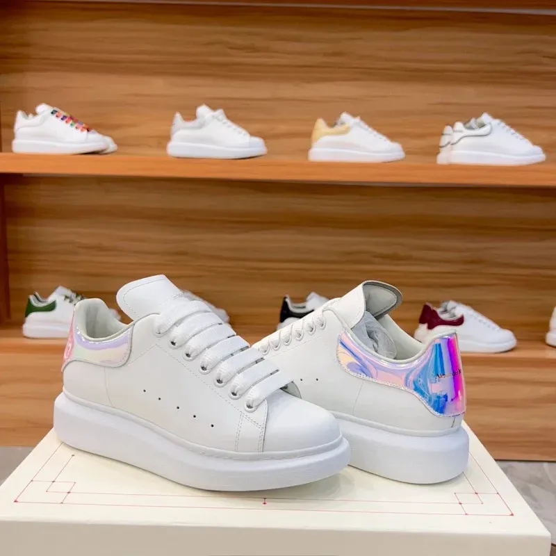 McQueen White Sneakers 2025 - Pure Original Classic Fashion Couple Shoes for Men and Women - Wear-Resistant Height Increasing Sneakers thumbnail 4