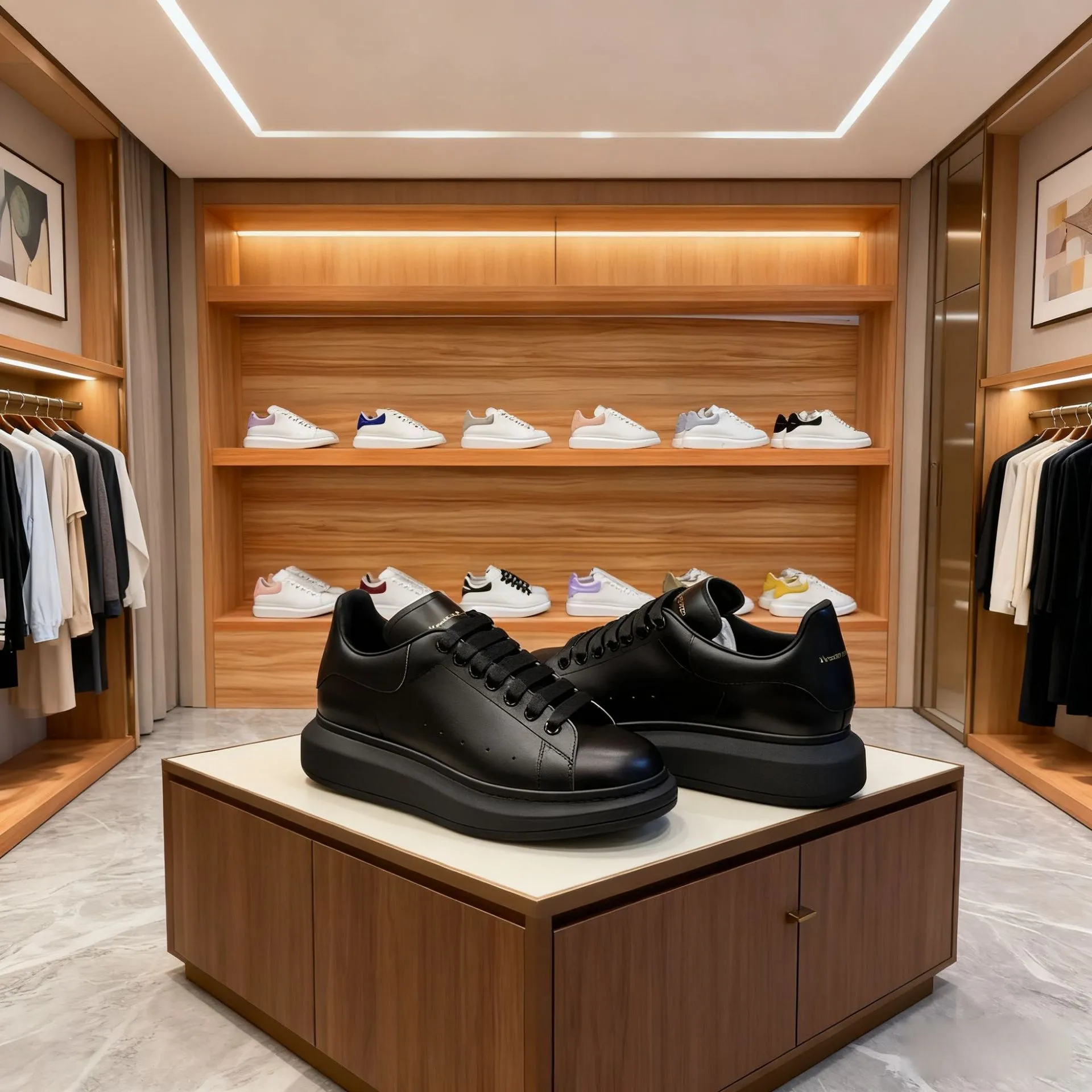 McQueen White Sneakers 2025 - Pure Original Classic Fashion Couple Shoes for Men and Women - Wear-Resistant Height Increasing Sneakers thumbnail 3