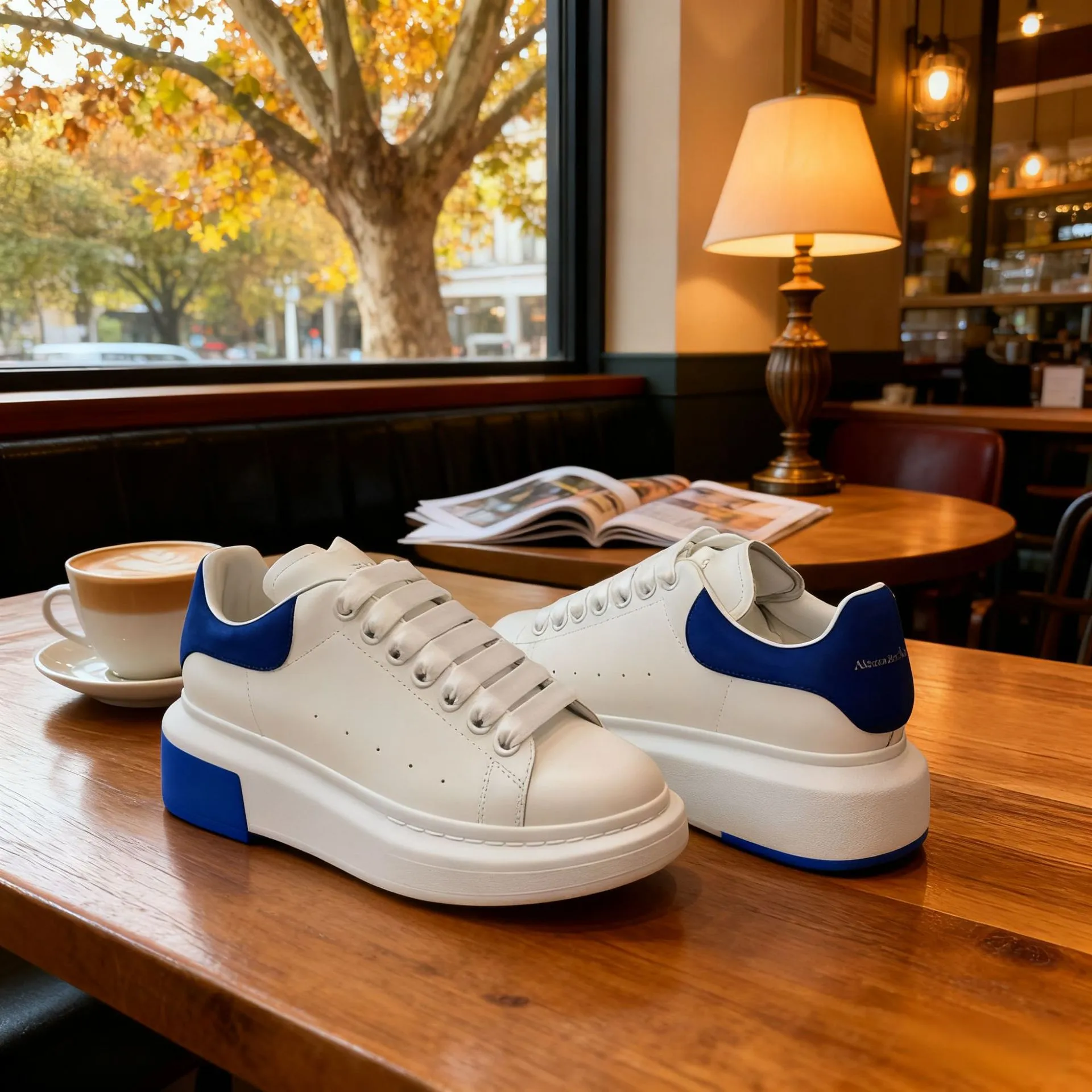 McQueen White Sneakers 2025 - Pure Original Classic Fashion Couple Shoes for Men and Women - Wear-Resistant Height Increasing Sneakers thumbnail 1