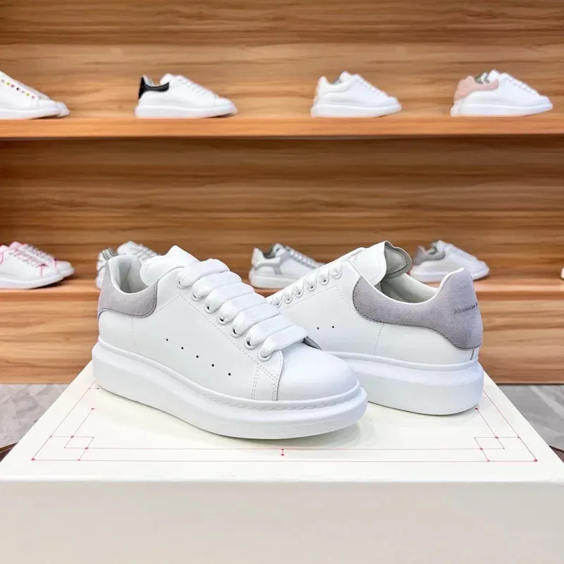 McQueen White Sneakers 2025 - Pure Original Classic Fashion Couple Shoes for Men and Women - Wear-Resistant Height Increasing Sneakers showcase 12
