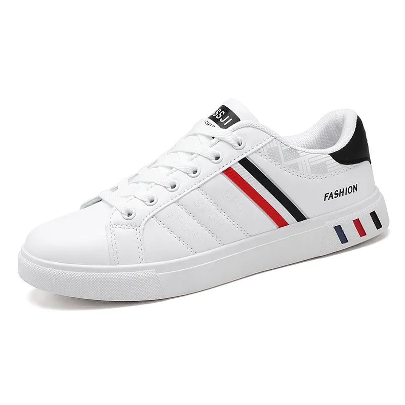 Men's White Casual Shoes - Korean Style Versatile Sneakers - Lightweight Flat Bottom Sports Shoes for Students & Everyday Wear 2024 thumbnail 4