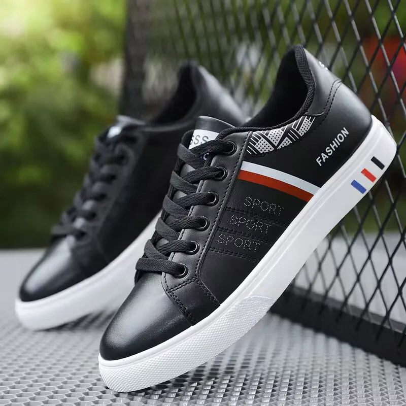Men's White Casual Shoes - Korean Style Versatile Sneakers - Lightweight Flat Bottom Sports Shoes for Students & Everyday Wear 2024 thumbnail 5