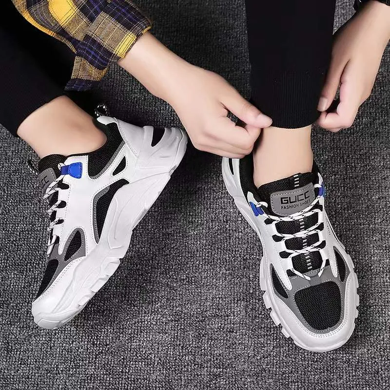 Men's Lightweight Versatile Sports Shoes - Low Top Color Blocked Dad Sneakers - Breathable Korean Style Running Shoes for Men showcase 5
