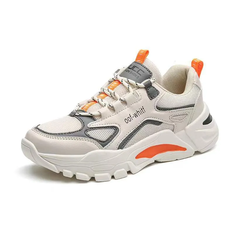 Men's Lightweight Versatile Sports Shoes - Low Top Color Blocked Dad Sneakers - Breathable Korean Style Running Shoes for Men thumbnail 5